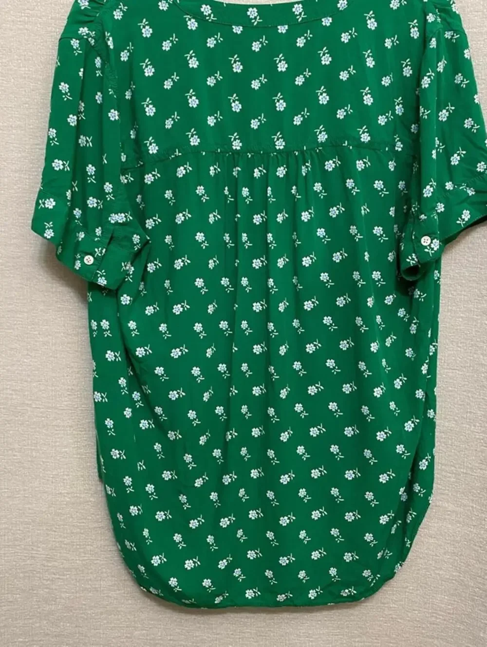 J. Crew Green Floral Blouse